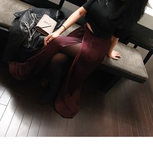 plum skirt with slit